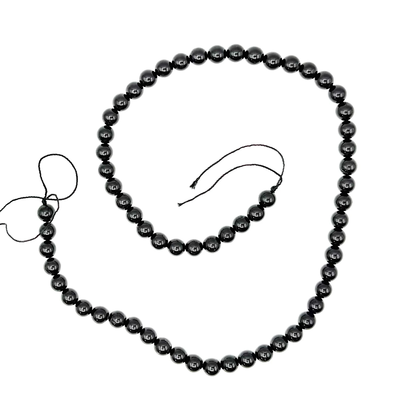Tourmaline Black 6mm Smooth Rounds Bead Strand - Image 2