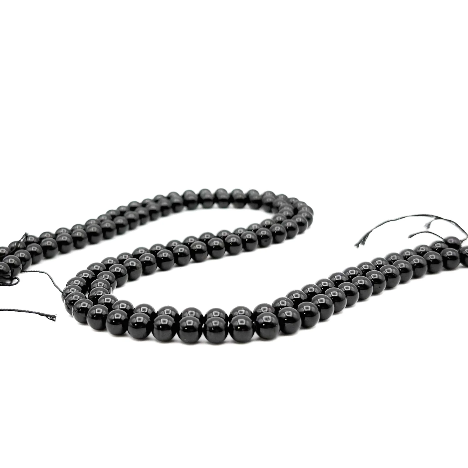 Tourmaline Black 6mm Smooth Rounds Bead Strand - Image 3
