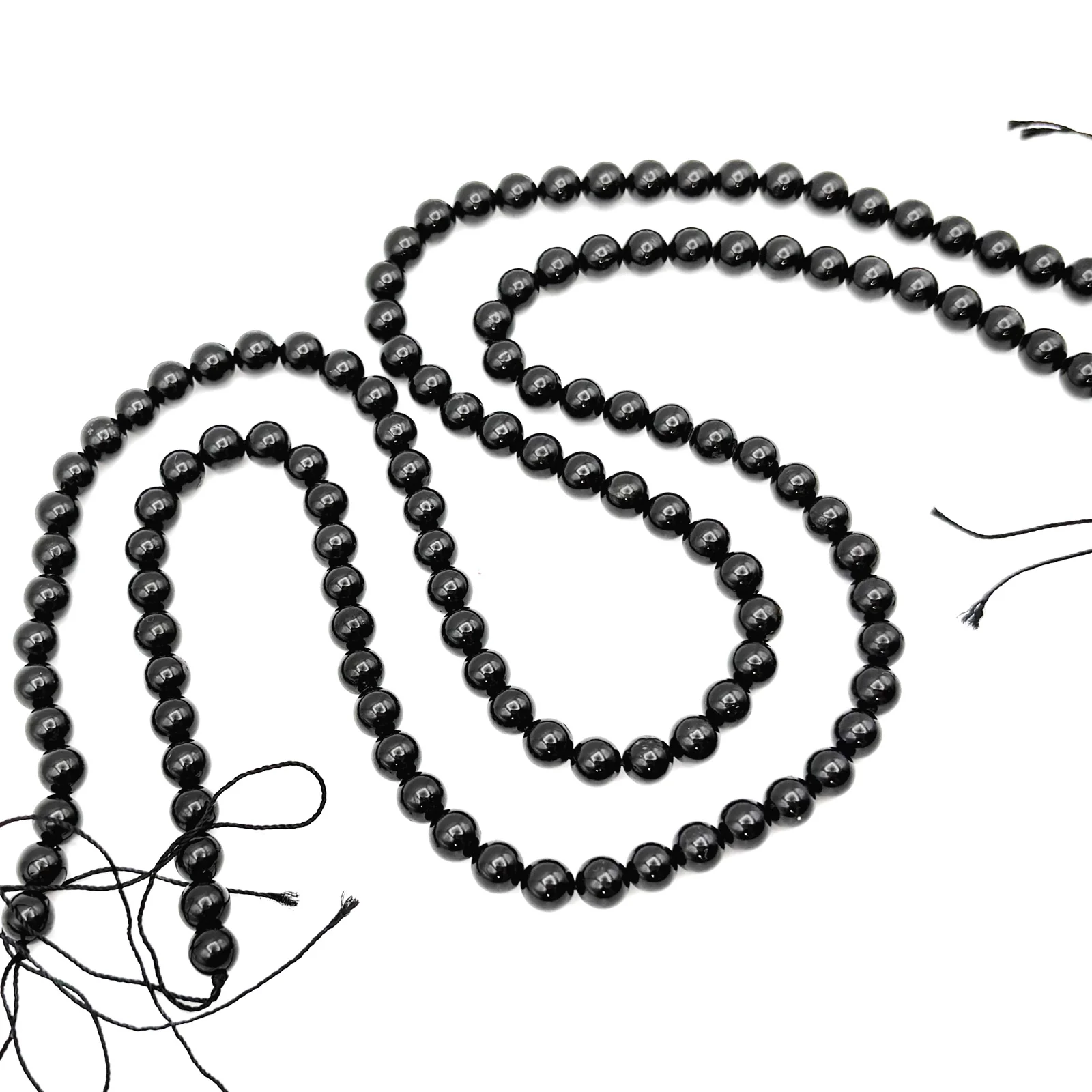 Tourmaline Black 6mm Smooth Rounds Bead Strand - Image 4