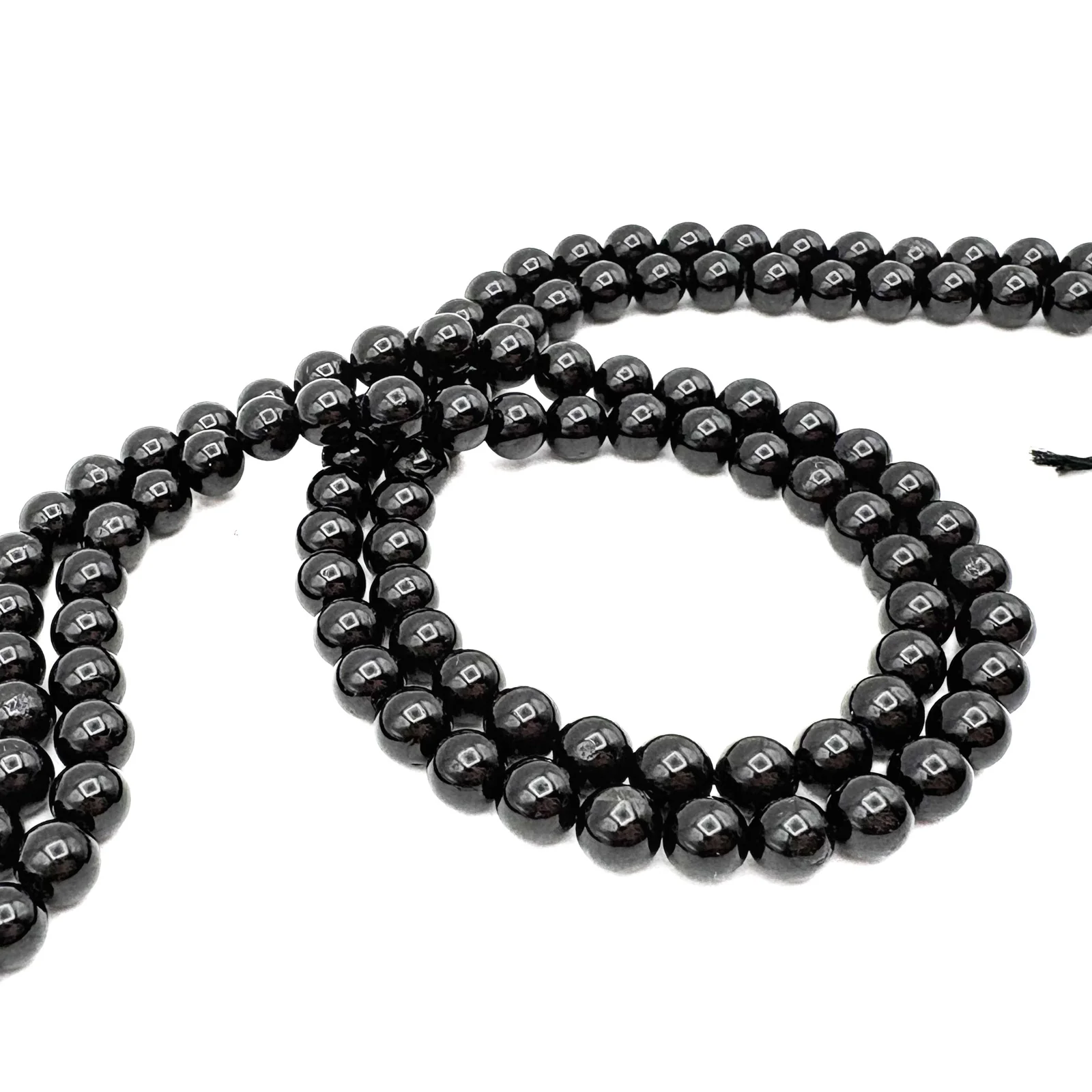 Tourmaline Black 6mm Smooth Rounds Bead Strand - Image 5