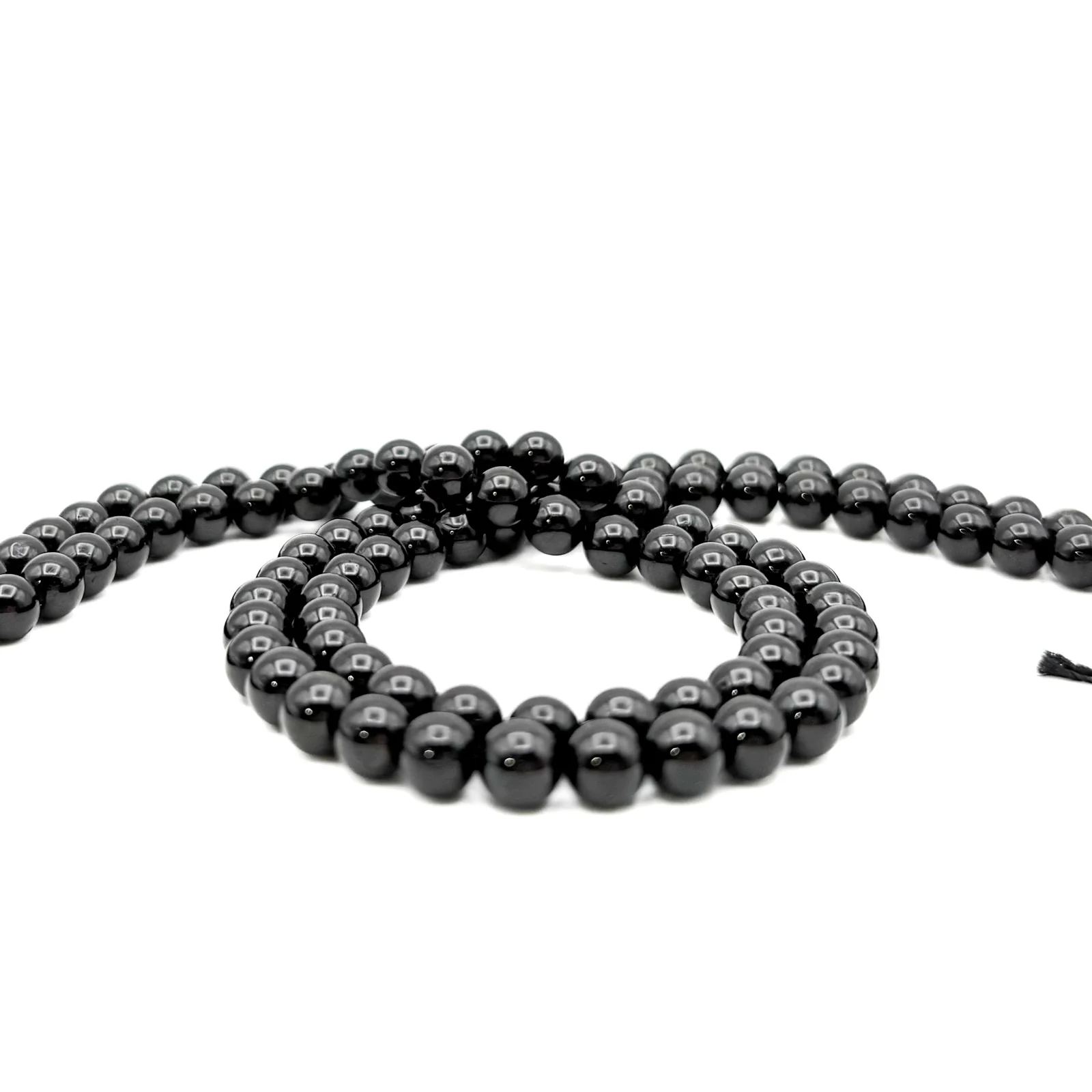 Tourmaline Black 6mm Smooth Rounds Bead Strand - Image 6