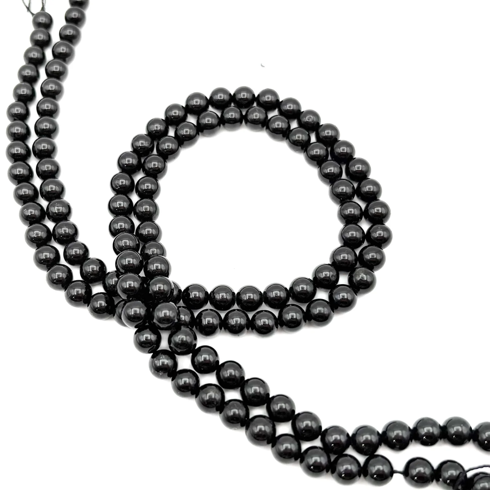 Tourmaline Black 6mm Smooth Rounds Bead Strand - Image 7