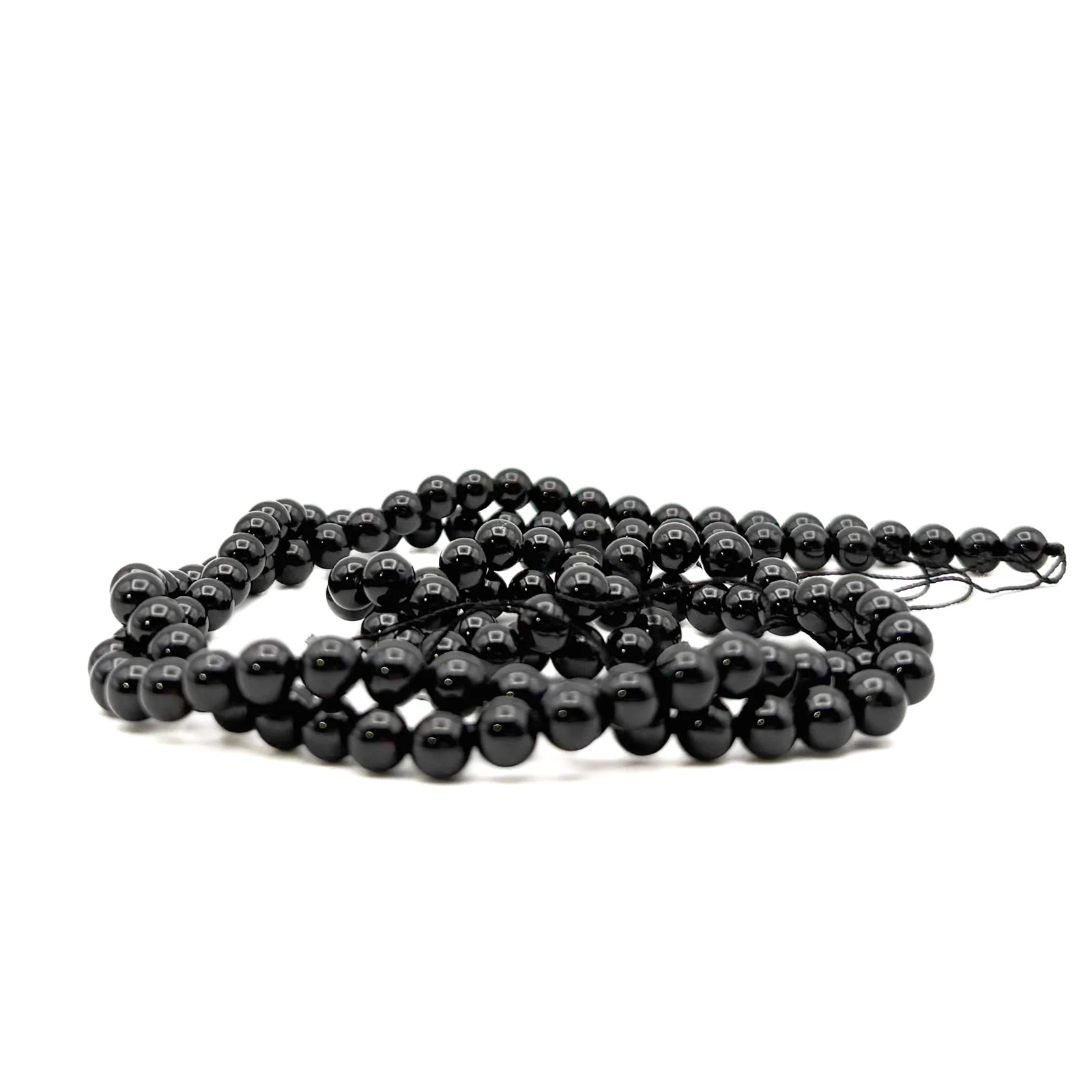 Tourmaline Black 6mm Smooth Rounds Bead Strand - Image 9