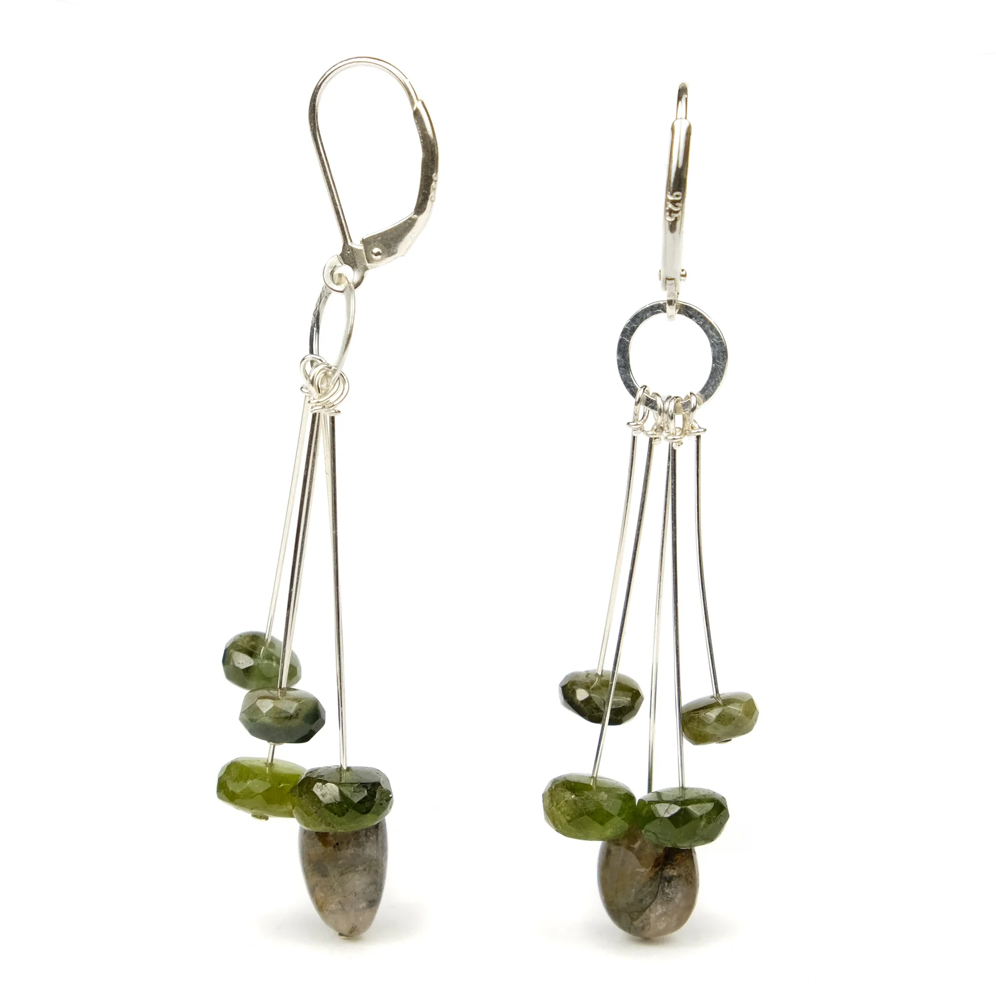 Tourmaline Earrings with Sterling Silver Lever Back Ear Wires - Image 2