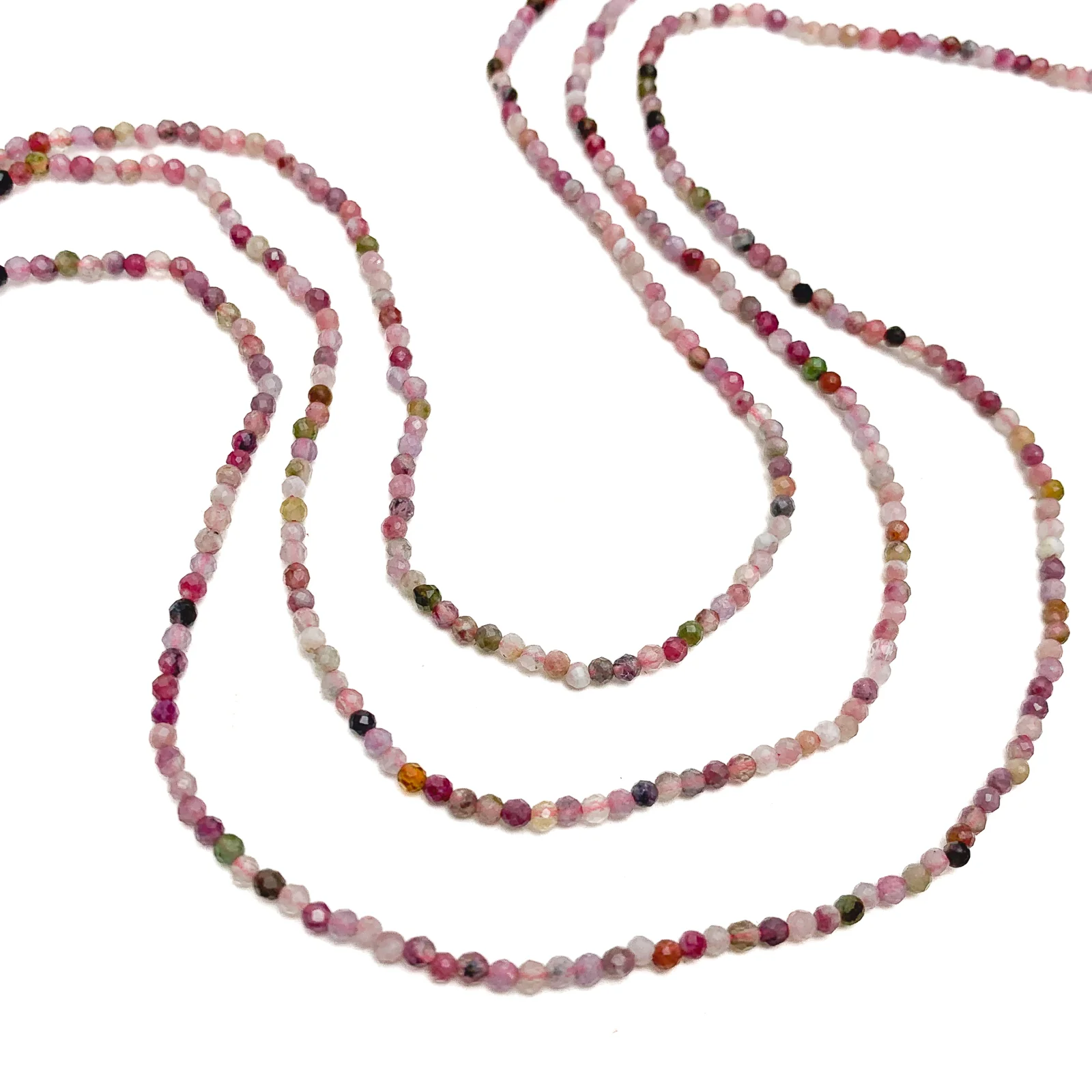 Tourmaline Mix 2mm Faceted Rounds Bead Strand - Image 3