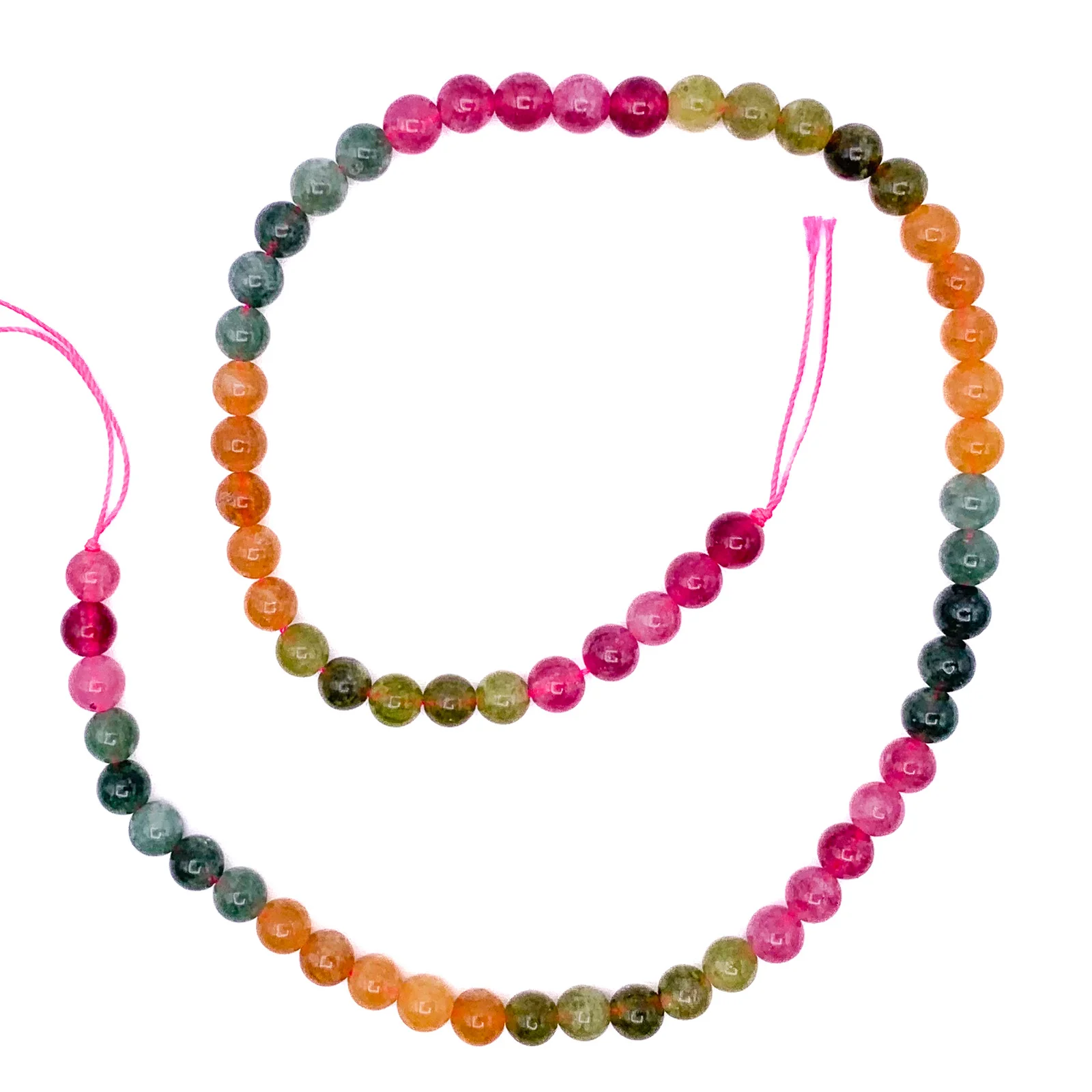 Tourmaline Watermelon 6.5mm Smooth Round Bead Strand - Image 2