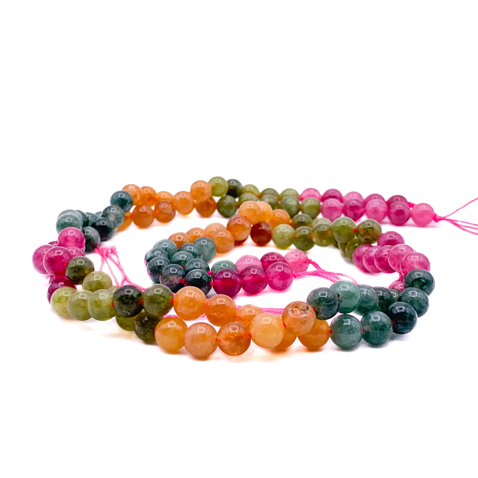 Tourmaline Watermelon 6.5mm Smooth Round Bead Strand - Image 6