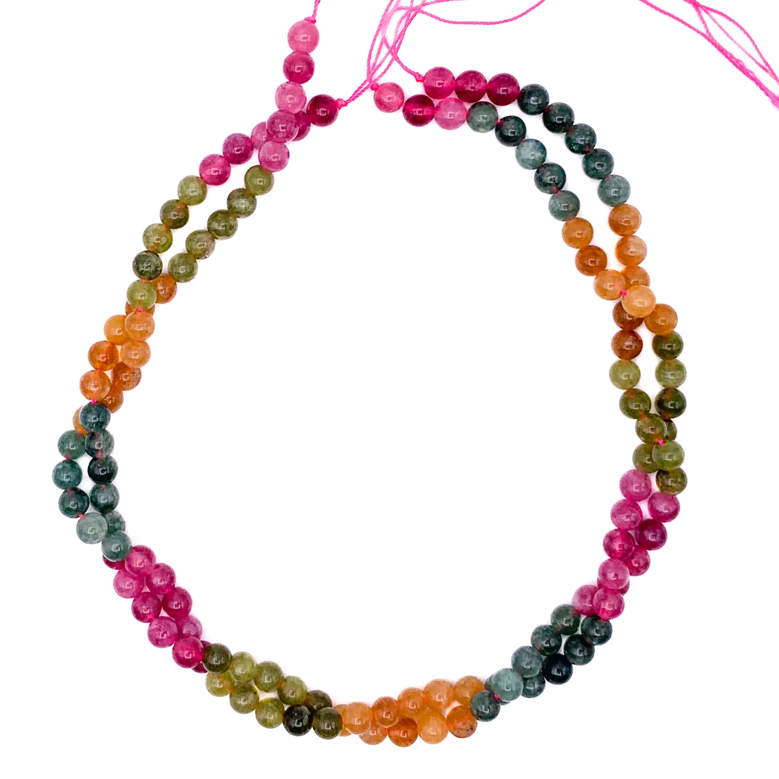 Tourmaline Watermelon 6.5mm Smooth Round Bead Strand - Image 7