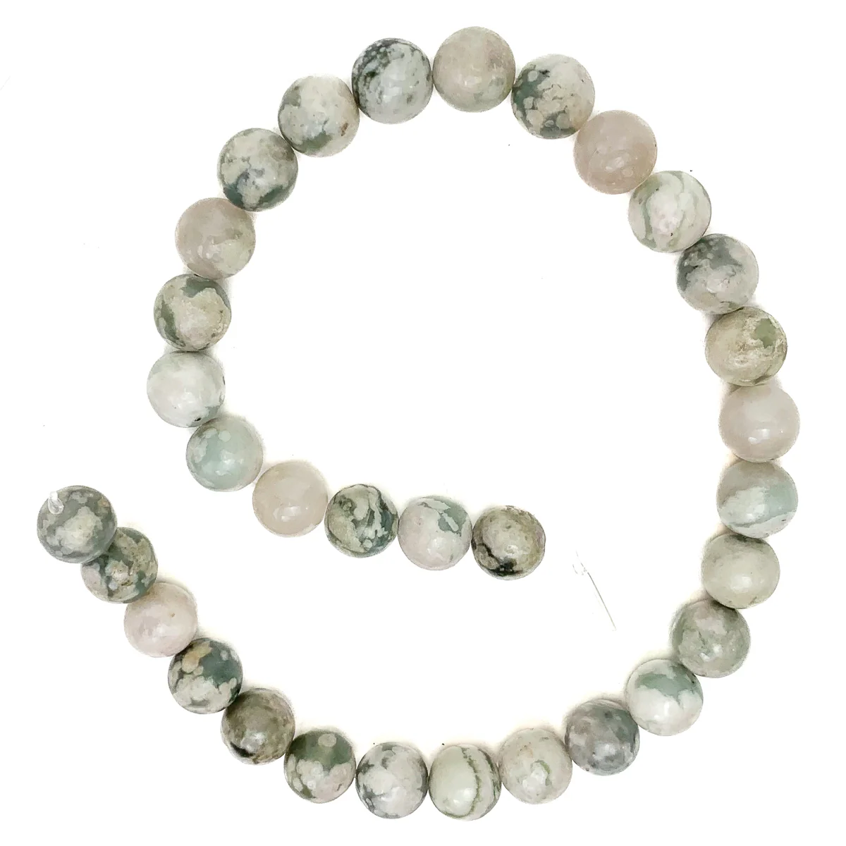 Tree Agate 12mm Smooth Rounds Bead Strand - Image 2