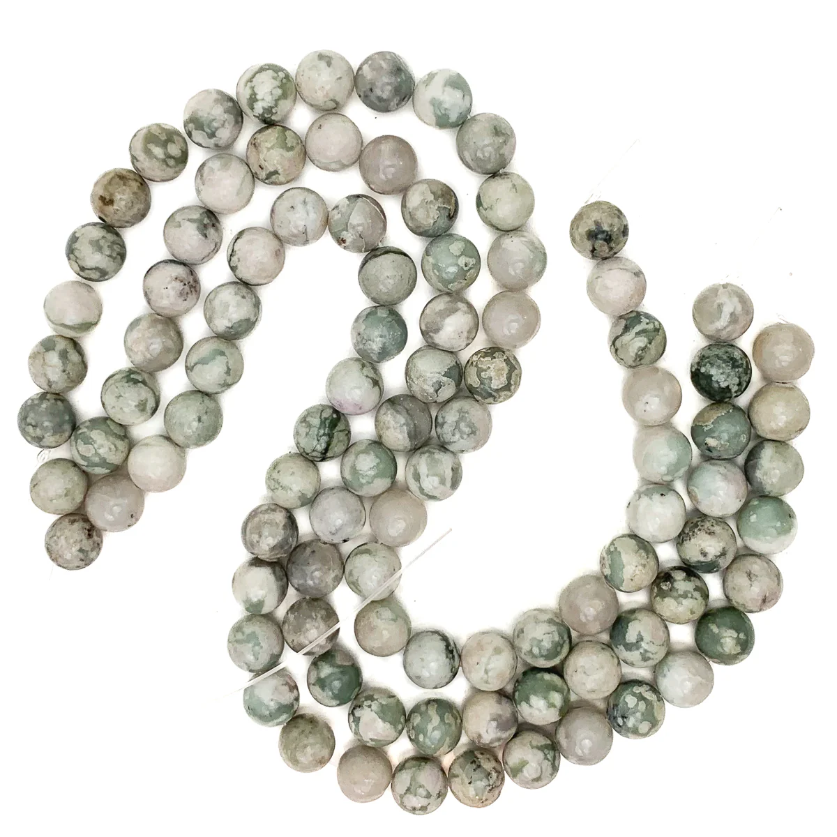 Tree Agate 12mm Smooth Rounds Bead Strand - Image 3