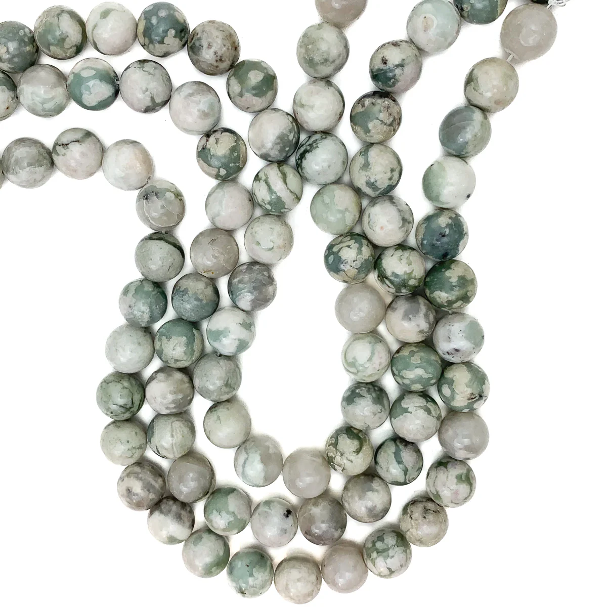 Tree Agate 12mm Smooth Rounds Bead Strand - Image 4