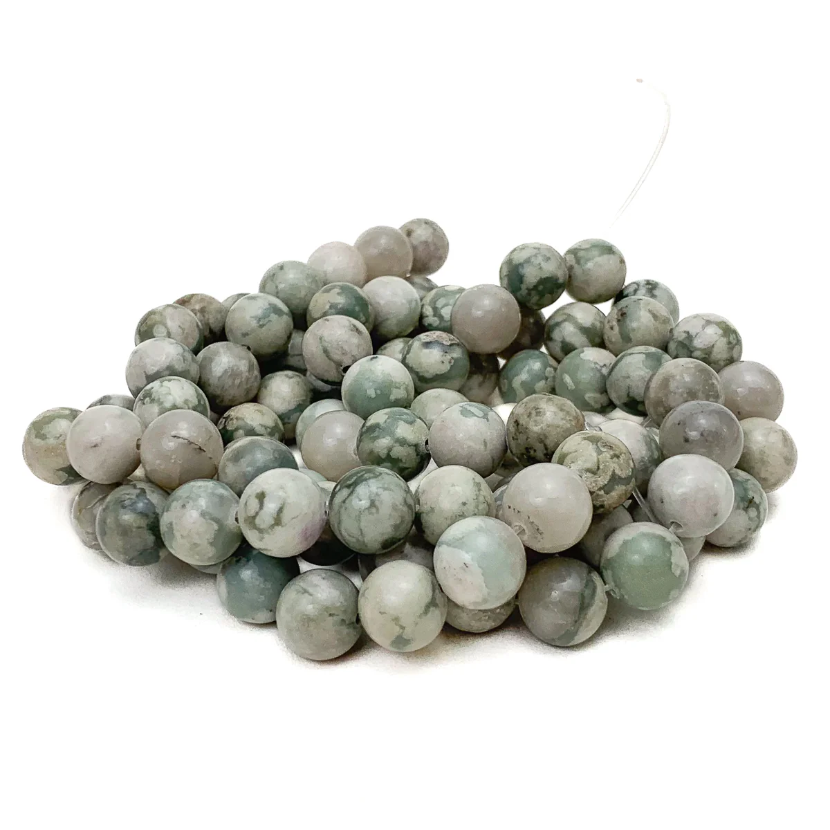 Tree Agate 12mm Smooth Rounds Bead Strand - Image 6