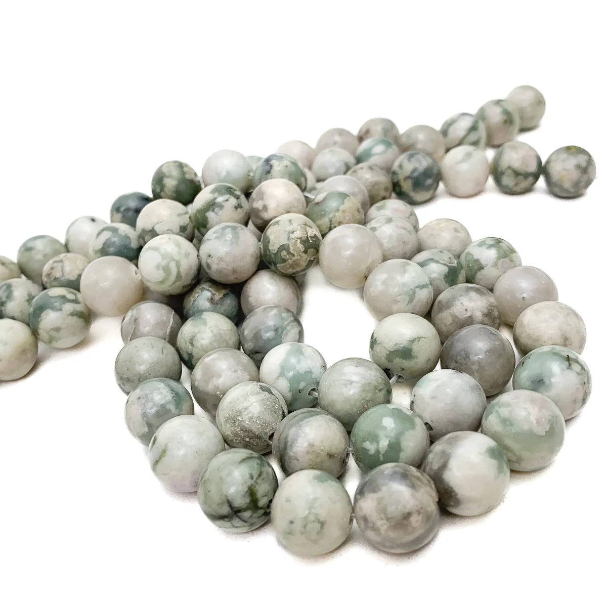 Tree Agate 12mm Smooth Rounds Bead Strand - Image 7