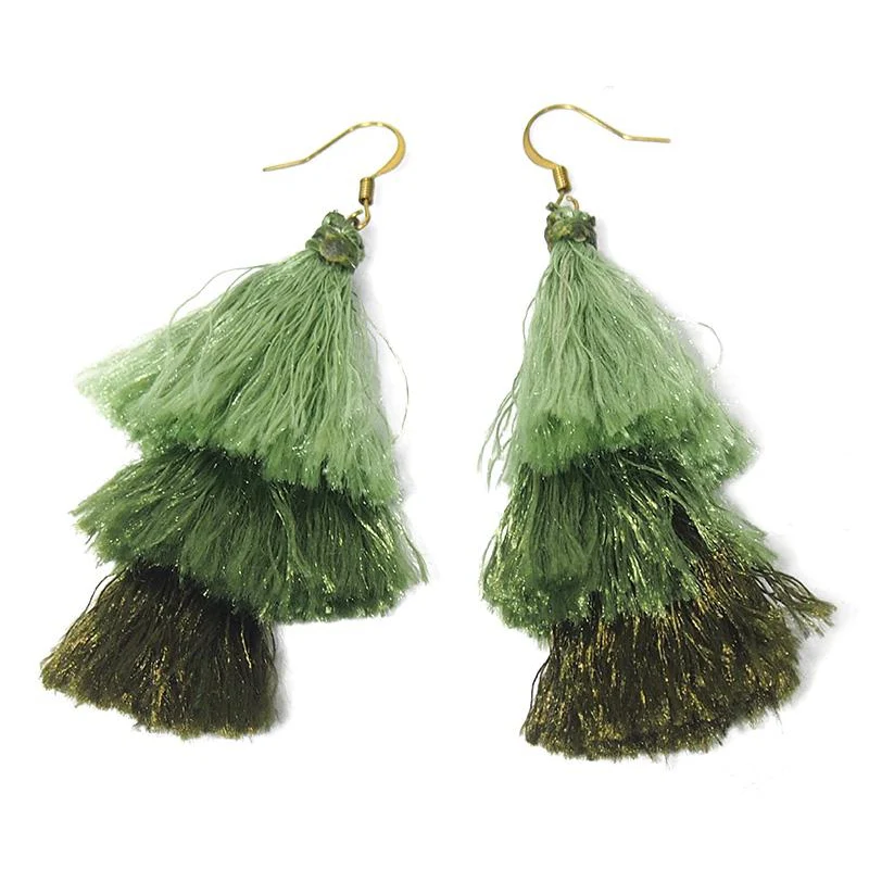 Triple Tassel Earrings, A - Image 2