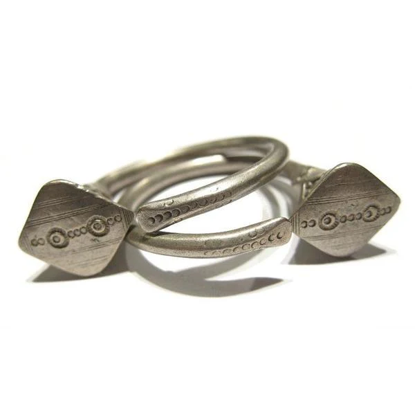 Tuareg 19th C. Silver Earrings - Image 13