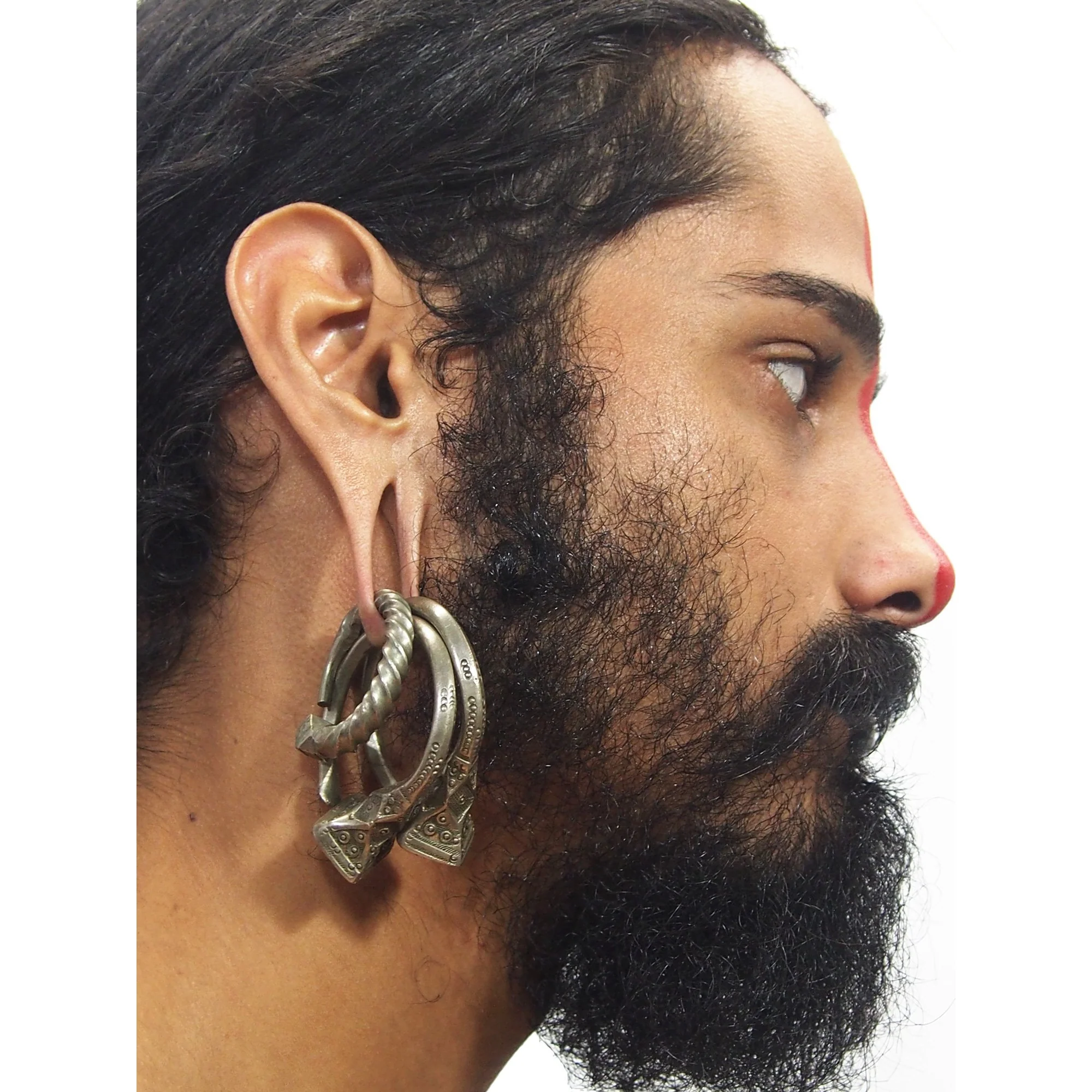 Tuareg 19th C. Silver Earrings - Image 3