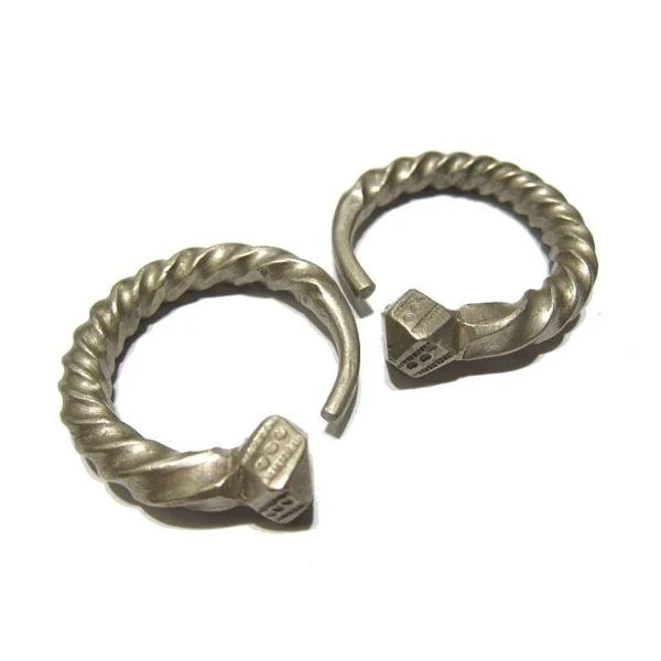 Tuareg 19th C. Silver Earrings - Image 5