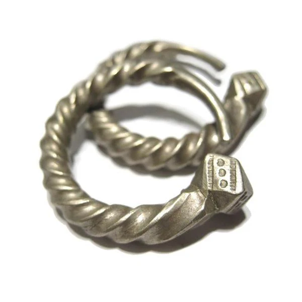 Tuareg 19th C. Silver Earrings - Image 6