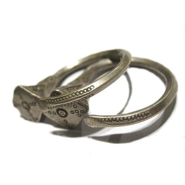 Tuareg 19th C. Silver Earrings - Image 8