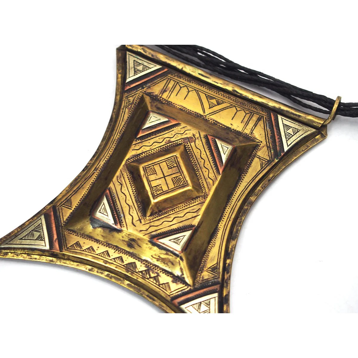 Tuareg XL Brass Amulet Necklace, B - Image 2