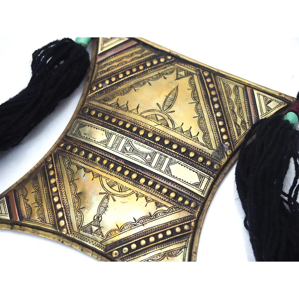 Tuareg XL Brass Amulet Necklace, C - Image 2