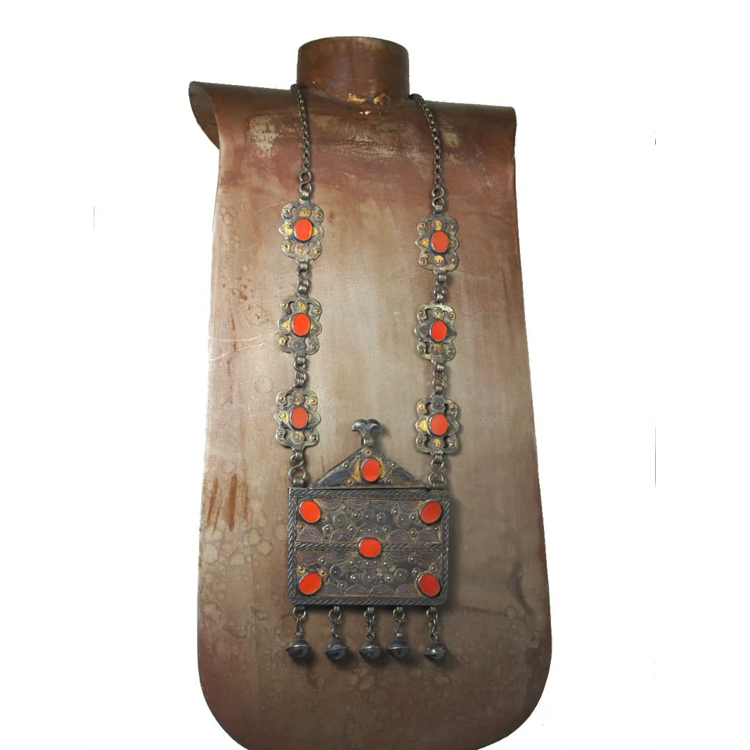 Turkmen Amulet Case Antique with Original Chain-17 - Image 2