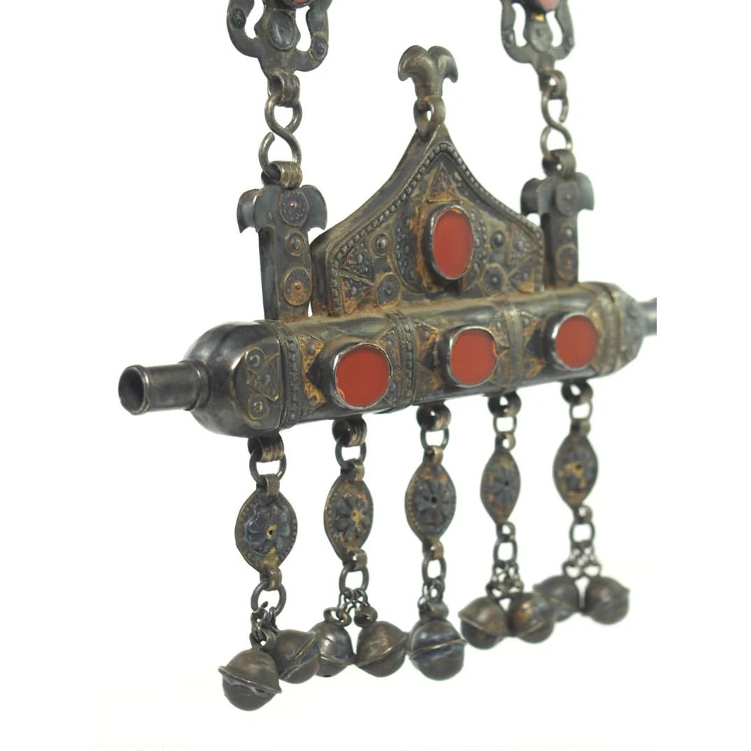 Turkmen Amulet Case Mountain Shape Antique Necklace -20 - Image 5