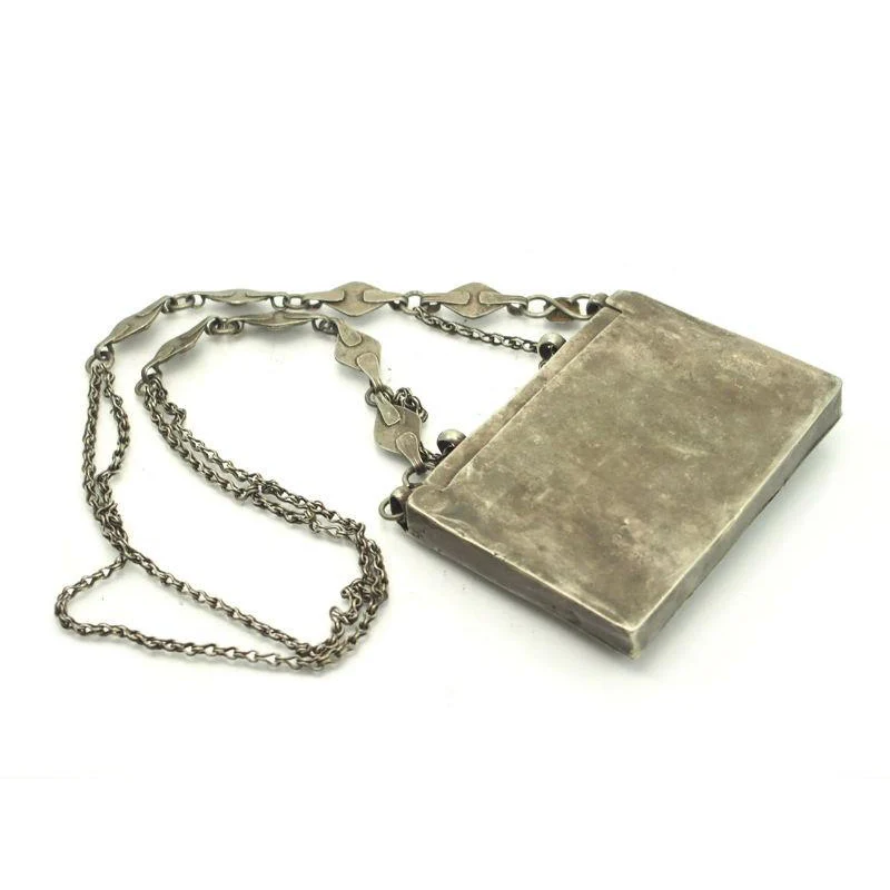 Turkmen Amulet Case Mountain Shape Antique Necklace -21 - Image 4