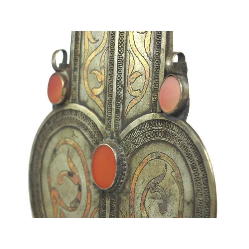 Turkmen Asyk Cordiform Heart Shaped Pendant with Repair-03 - Image 4
