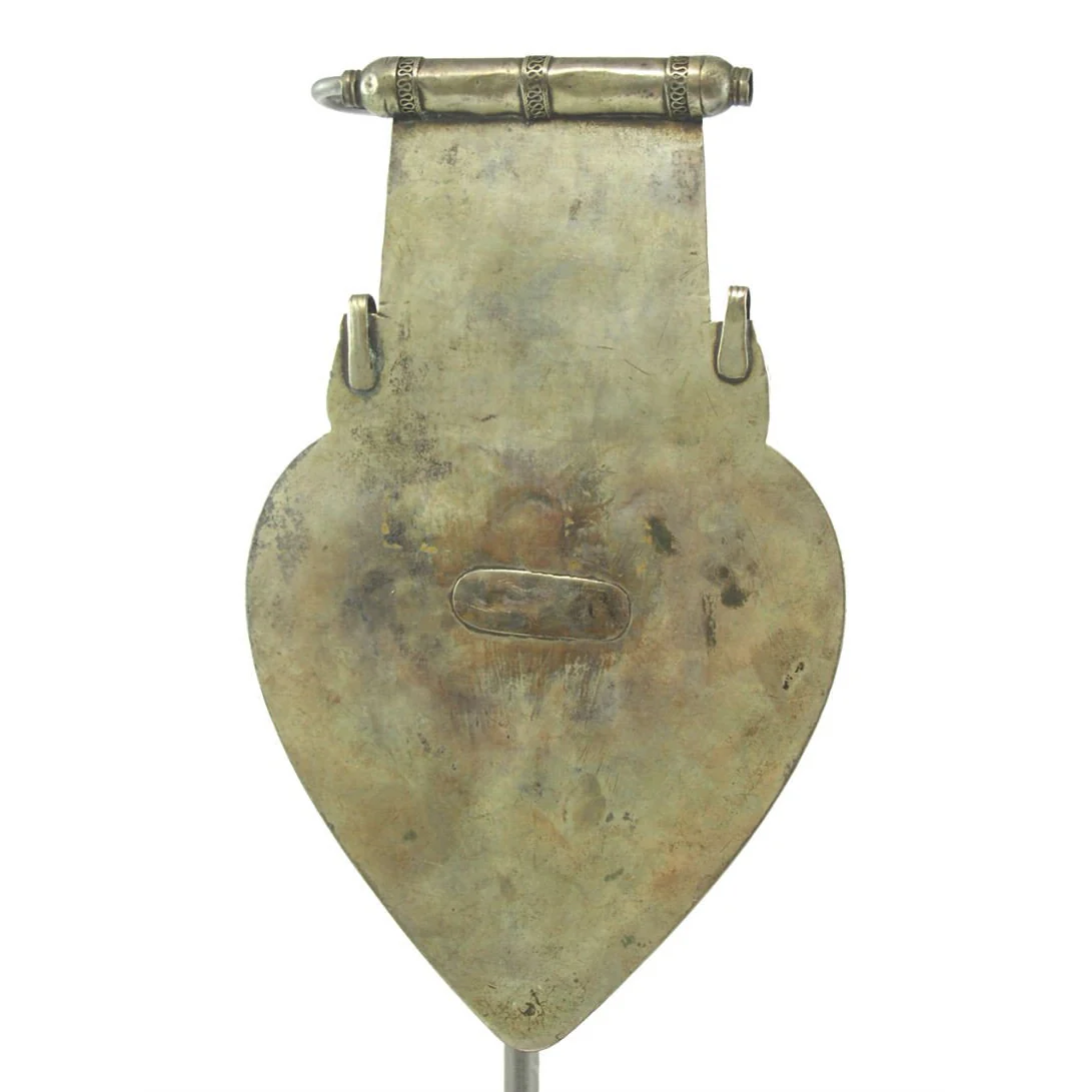 Turkmen Asyk Cordiform Heart Shaped Pendant with Repair-03 - Image 6