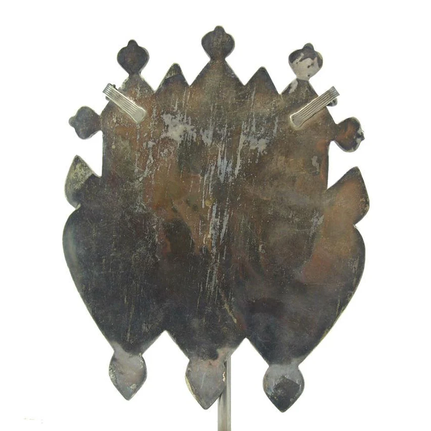 Turkmen Double Asyk Cordiform Heart Shape Antique Pendant-04 - Image 7