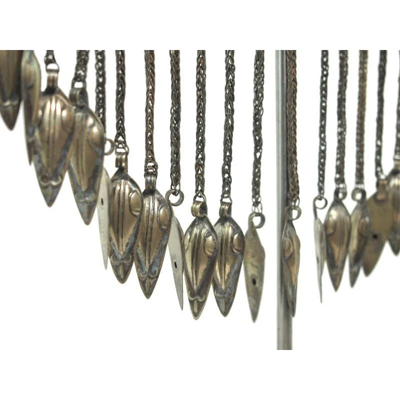 Turkmen Half Moon Shape Torque Necklace Antique Pendant-14 - Image 5
