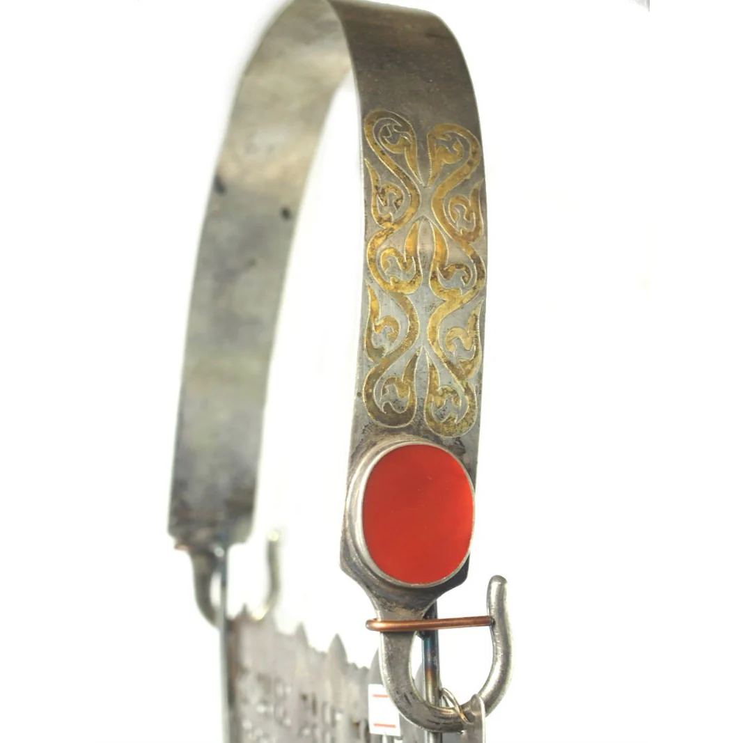 Turkmen Half Moon Shape Torque Necklace Pendant - 15 - Image 6