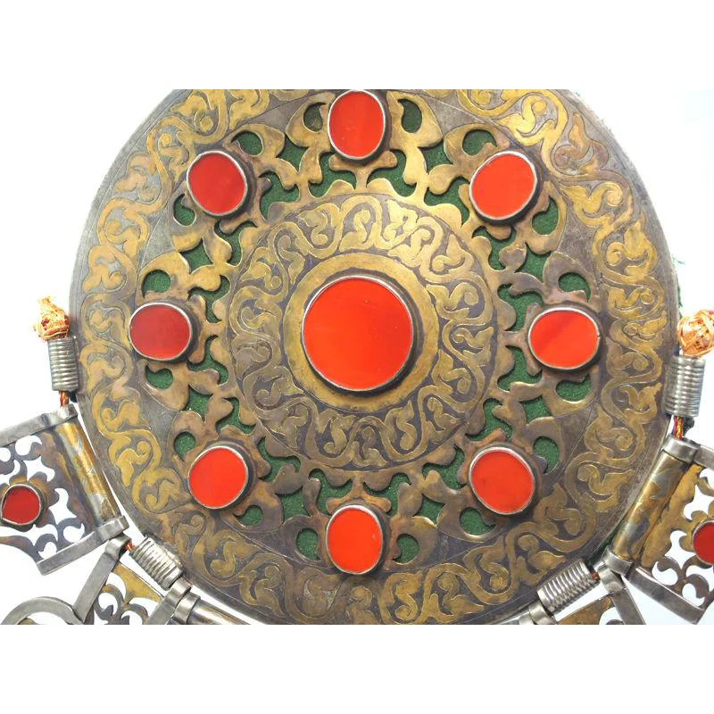 Turkmen Pectoral Disc Shape Antique Pendant Set-01 - Image 5