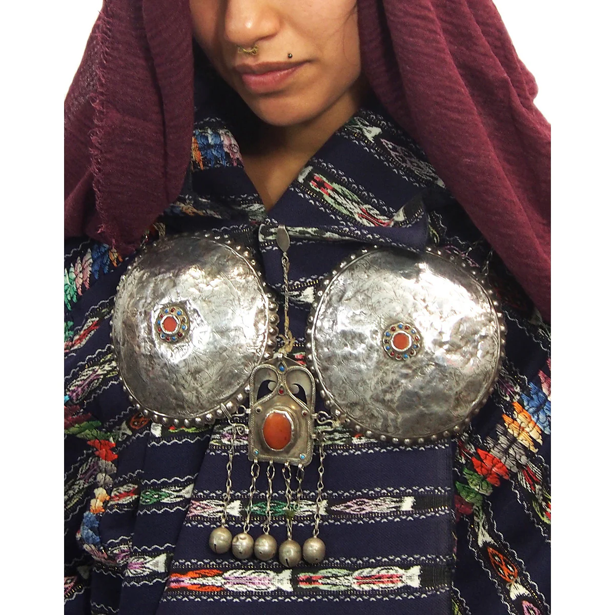 Turkmen Silver Pectoral Adornment - Image 3