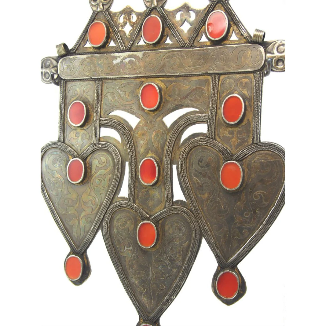Turkmen Triple Cordiform Heart Shape Pendant-08 - Image 5