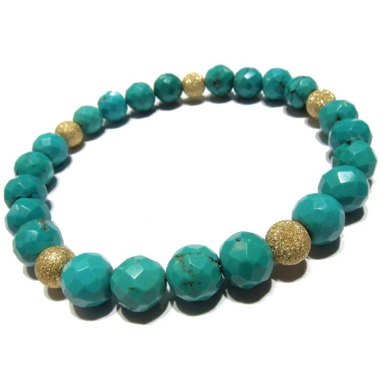 Howlite with Gold Filled Stardust Bracelet on Elastic - Image 2