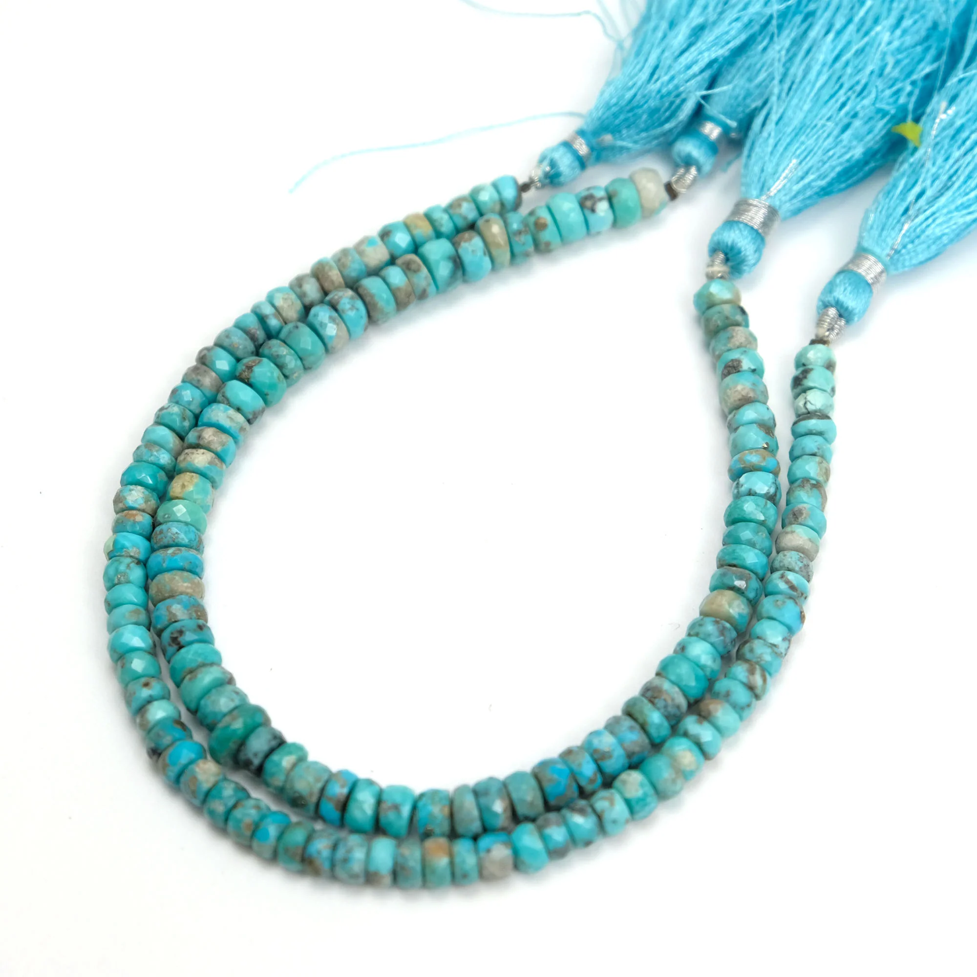 Turquoise 6mm Faceted Rondelles - Image 2