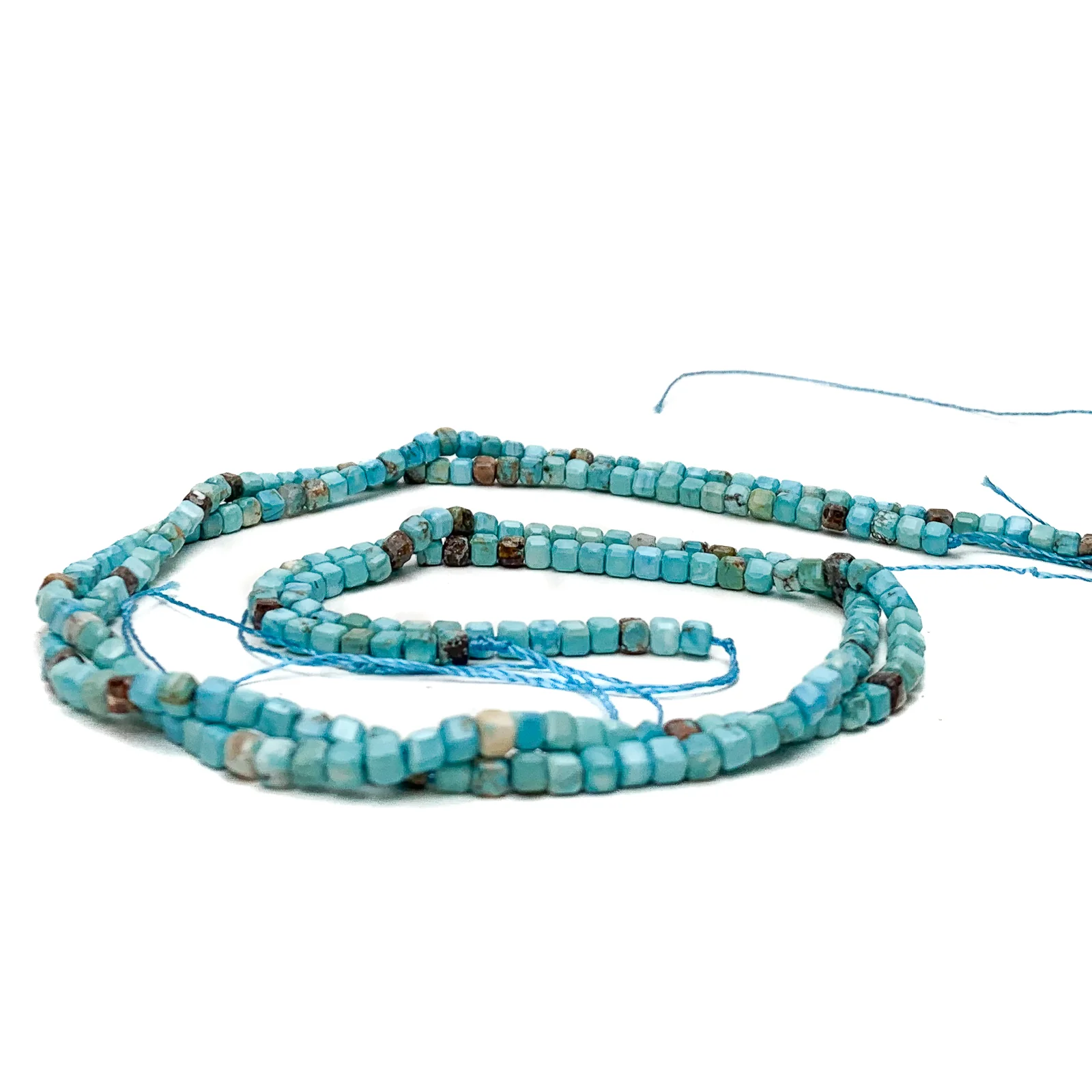 Turquoise Arizona 3mm Faceted Cubes Bead Strand - Image 5