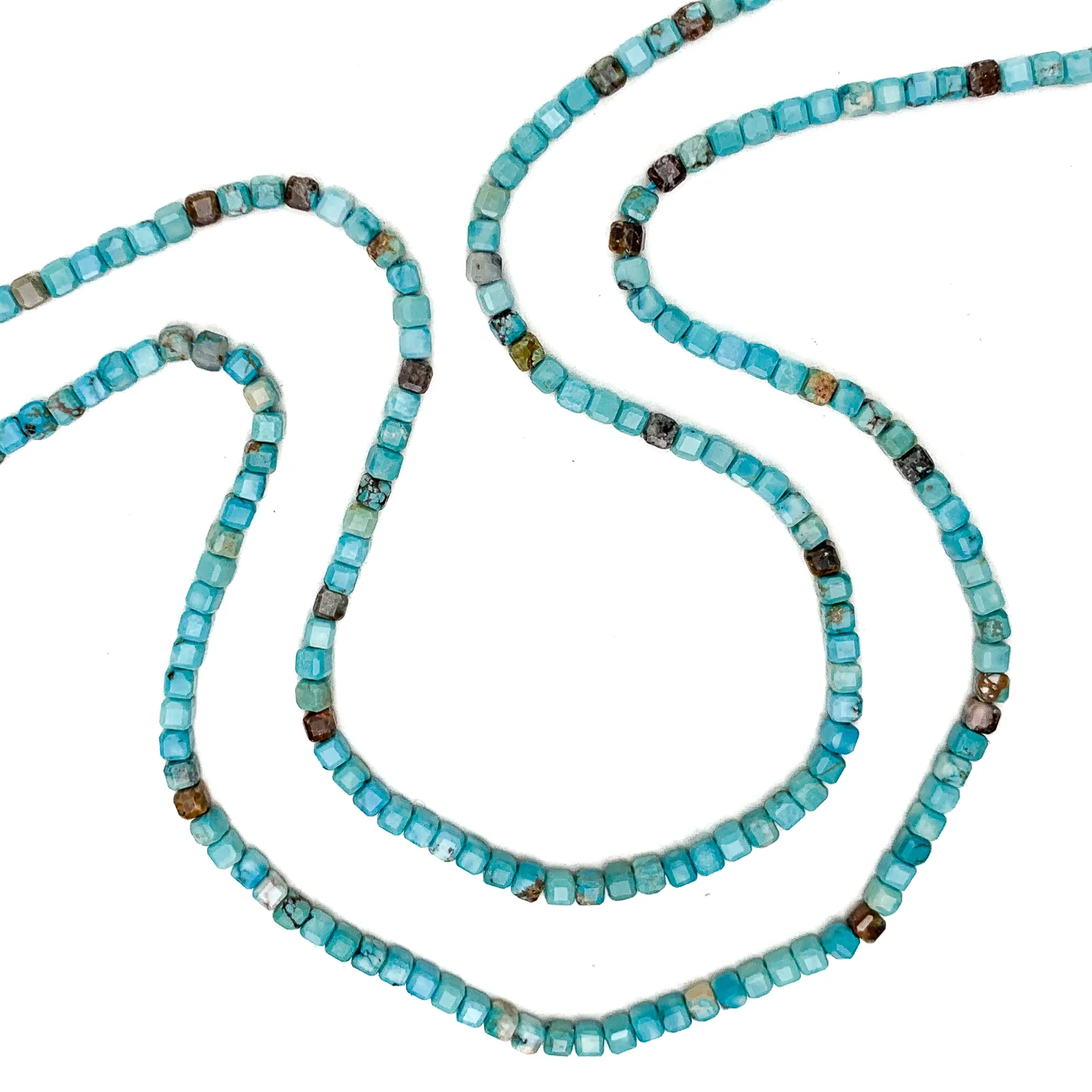 Turquoise Arizona 3mm Faceted Cubes Bead Strand - Image 6