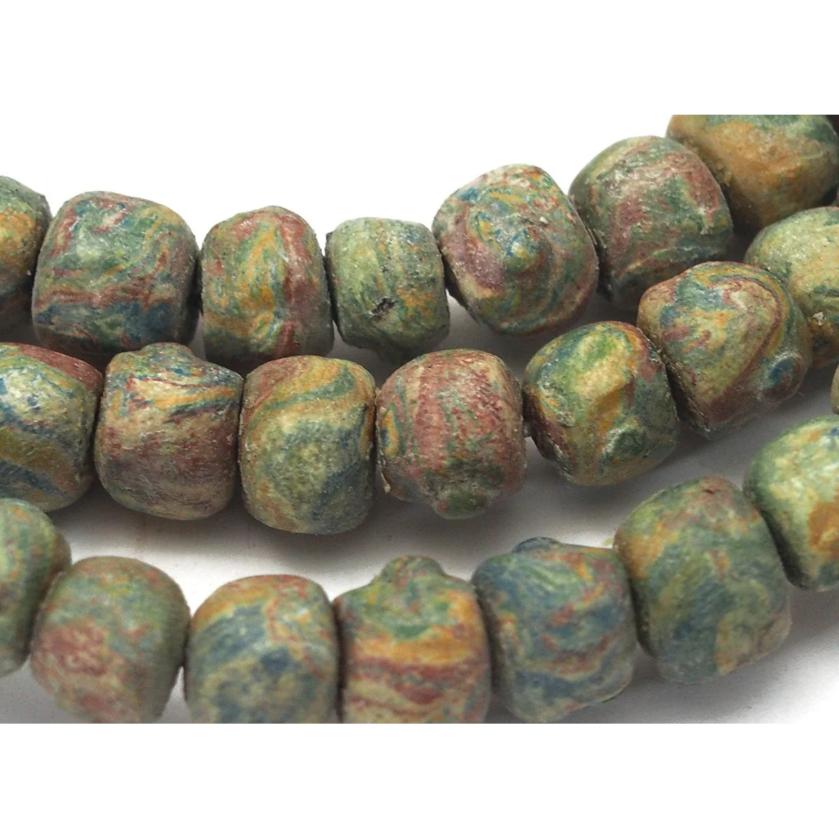 Buddha Mala Seaside Swirl Polymer Clay 10-11mm - Image 3