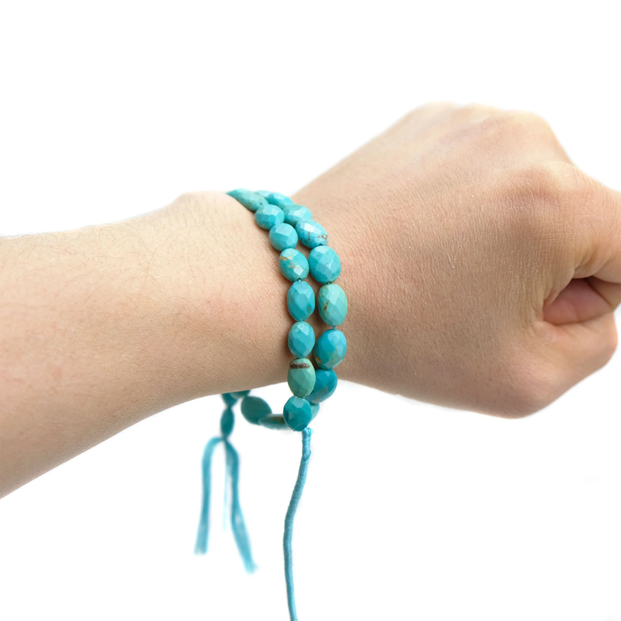 Turquoise Faceted Oval Beads Strand - Image 2