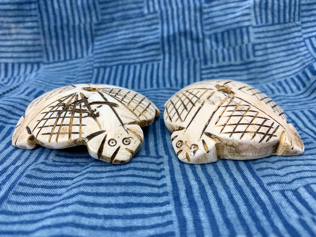 Turtle Sacred Shank Heirloom Large Button Beads - Image 3