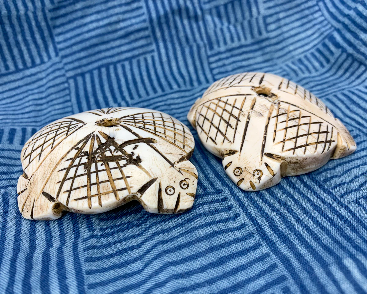 Turtle Sacred Shank Heirloom Large Button Beads - Image 4
