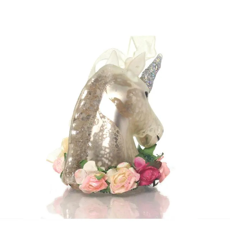Unicorn Sparkle Glass Ornament - Image 2