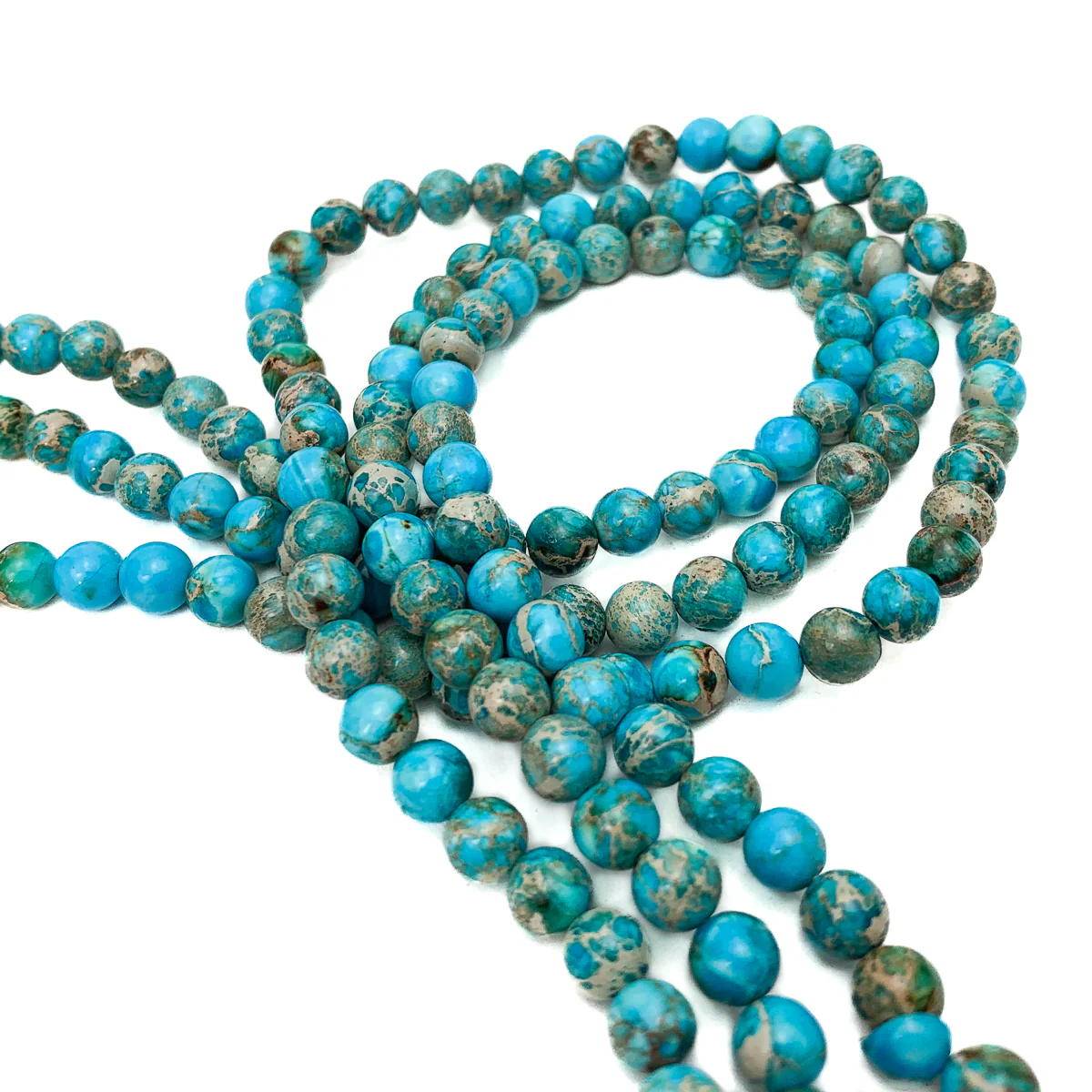 Variscite Blue 6mm Smooth Rounds Bead Strand - Image 5