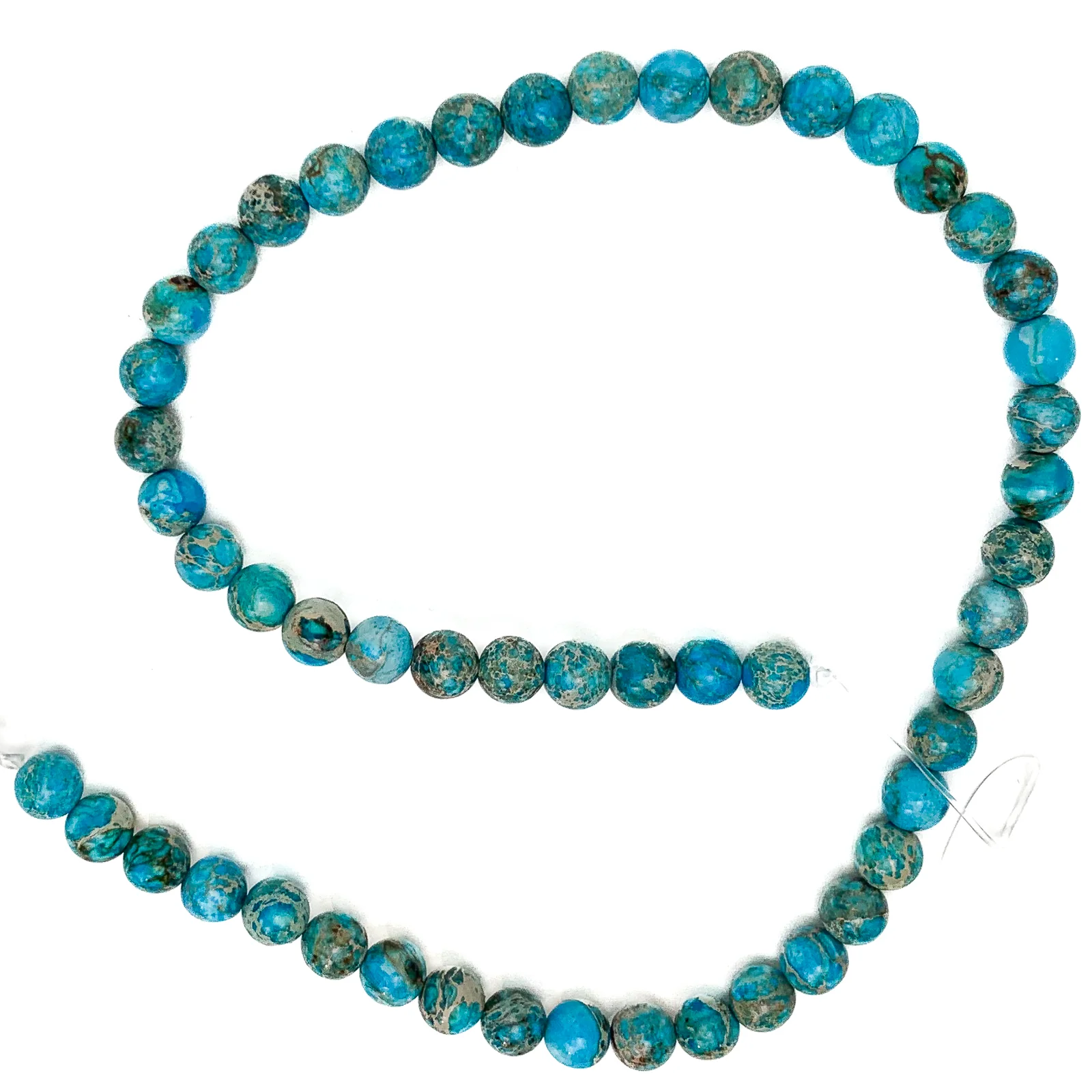 Variscite Blue 8mm Smooth Rounds Bead Strand - Image 2