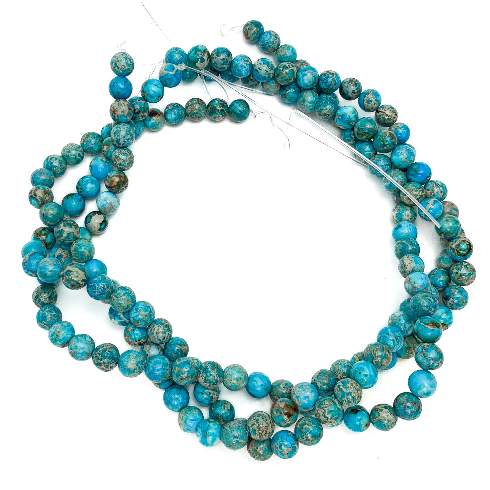 Variscite Blue 8mm Smooth Rounds Bead Strand - Image 3