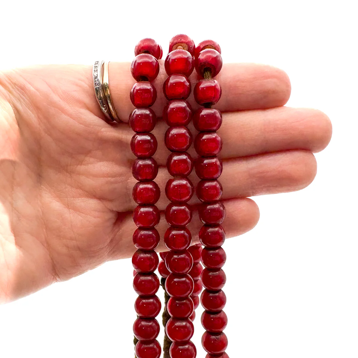 Venetian White Heart 8.5mm Bead Necklace - Image 8