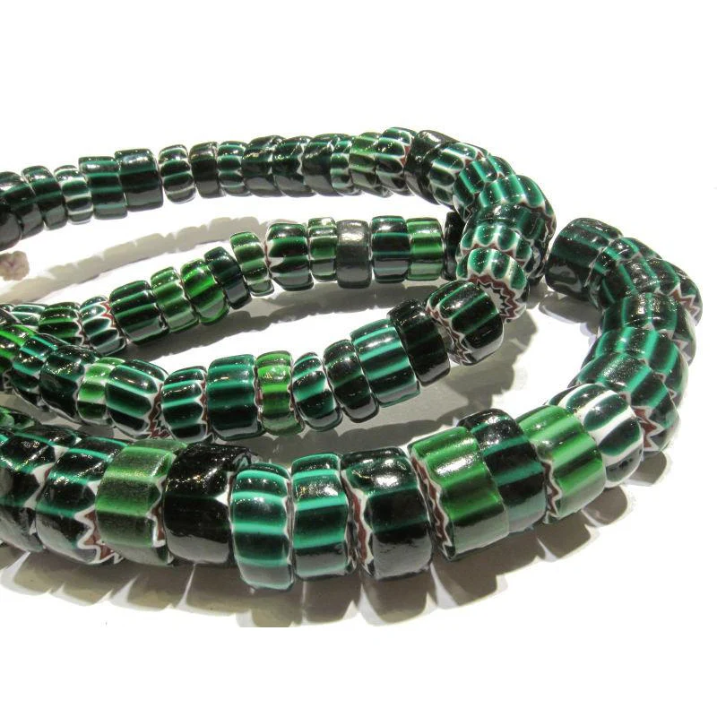 Venetian XL Watermelon Six Layer Chevron Slice Circa 1900 Strand / Necklace - Image 3